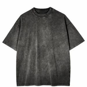 Camiseta de lavado ácido al por mayor 100% algodón de talla grande camisetas de alta calidad Impresión logotipo personalizado camiseta Chenille bordado camisetas - Product Image 1