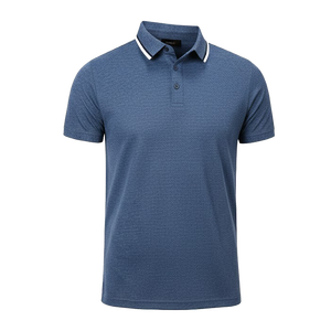 100% coton hommes personnalisé pour chemises broderie Logo été doux T-Shirt haute qualité respirant séchage rapide col roulé - Product Image 3