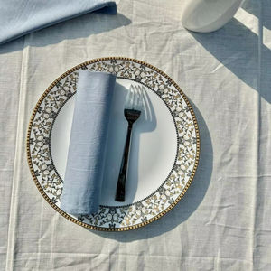 Serviettes indiennes faites à la main en coton bleu poussiéreux foncé pour la décoration de mariage, serviettes en tissu de coton Vintage Unpaper serviette de table à manger Boho - Product Image 1