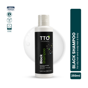 Shampooing Capillaire Noir Thermique TTO 250ml Liquide Formule 2-en-1 Huile d'Arbre à Thé Bio Anti-Pelliculaire Contrôle du Sébum Lissant à l'Acide Salicylique - Product Image 1