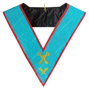 MASONIC REGALIA BLUE LODGE ASSR MUSIQUE MASTER OFFICER COLLIER FRANC-MAÇON COLLIER BRODERIE À LA MAIN - Product Image 5