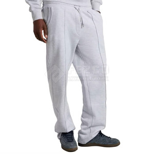 Nuevo diseño de calidad superior Mezcla de poliéster/algodón Cintura elástica ligera Pantalón de sudor recto alto para hombres 2025 Hecho a medida - Product Image 4