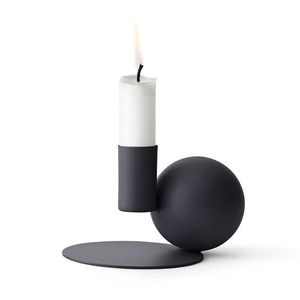 Candelabro Moderno Nórdico Geométrico de Metal Negro, Portavelas Esférico Minimalista para Decoración de Mesa de Boda en Casa - Product Image 1