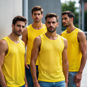 Débardeur en maille transparente pour hommes Débardeur d'entraînement transparent Gilet de musculation Muscle Gym Fitness Hauts en maille transparente pour hommes - Product Image 3