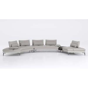Conjunto de Sofá Curvo Scenario de 2-3 Plazas, Seccional Extensible, Muebles para Sala de Estar, Cuero y Esponja, para Apartamentos - Product Image 1