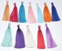 Porte-clés en peluche de lapin coloré à franges, motif raisin, pour décoration textile de maison, téléphone portable, rideau, vêtement, 100% coton, exportation indienne