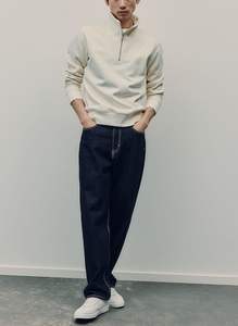 Sweat-shirt à col montant et demi-zip pour homme, coupe régulière, manches longues, col montant, style décontracté, pour l'extérieur - Product Image 5