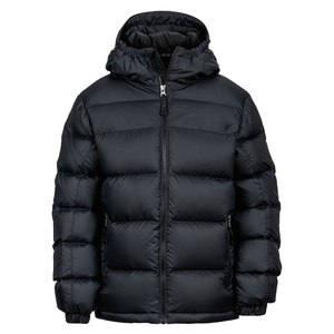 Venta al por mayor elegante chaqueta negra acolchada hombres con capucha abrigo de invierno grueso cálido acolchado prendas de vestir exteriores Streetwear moda Casual - Product Image 3