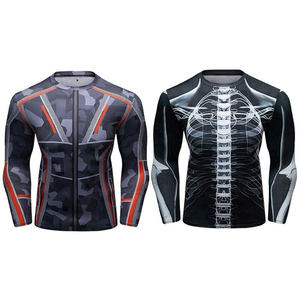 Cheap Low Quantity Best New Professional Custom Polyester Spandex Rash Guard For Men - Product Image 2
