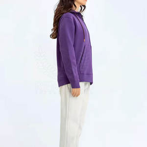 Sudadera con Capucha y Cremallera para Mujer, Ropa Urbana de Invierno, Colores Personalizados Disponibles, Logotipo Personalizado en la Parte Delantera, Tejido Transpirable, Venta al Por Mayor - Product Image 4