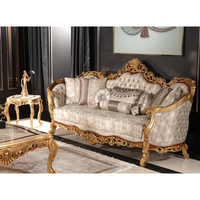 Meubles de salle à manger de luxe de style baroque français, dorés à la feuille d'or, sculptés à la main, style palais royal, en bois, style antique européen, écologiques, pour hôtel