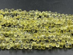 Lemon Quartz Yellow Faceted Drops High Quality for <b>Necklace</b> Making - Product Image 2