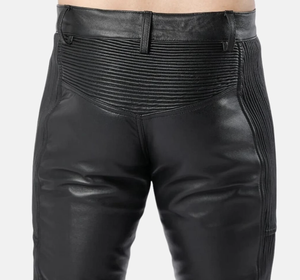 Pantalones de cuero de vaca negro de alta calidad para hombres Logotipo personalizado Secado rápido Nuevo diseño Patrón recto - Product Image 3