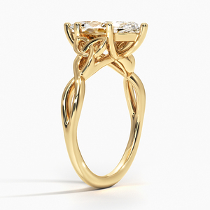 1ct Marquise Cut Certified Lab Grown Diamond Solitaire 14K Oro sólido Compromiso Anillo entrelazado para hombres y mujeres Regalos de lujo - Product Image 2