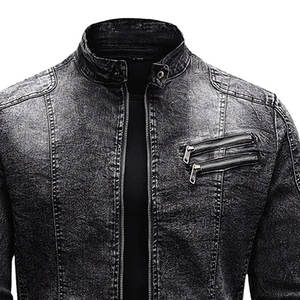 Veste en jean pour homme de haute qualité 100% coton, couleur unie, style décontracté, saison hivernale, teinture unie avec tissu en toile - Product Image 5