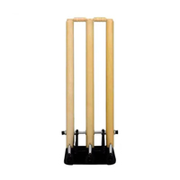 Postes de críquet de madera de fresno multicolor, diseñados a medida, con logotipo y pegatinas, de alta calidad y tamaño personalizable.