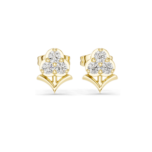 0.30 CT Lab Diamond Floral <b>Stud</b> <b>Earrings</b> VVS-VS EF CVD Diamonds 18KT, 14KT, 10KT <b>Gold</b> & 925 Silver <b>Rose</b>, Yellow, White - Product Image 1