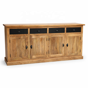 Solid Mango Wood Modern Antique <b>Sideboard</b> Storage Cabinet Drawers Doors Durable Eco-Friendly Handmade Living Kitchen Bedroom - Product Image 1