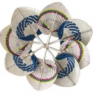 Abanico de bambú pintado a mano, superficie en blanco, listo para proyectos artesanales DIY, clases de arte y diseño creativo - Product Image 2