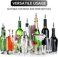 Top Barware Qualité Liqueur Verser Bec En Acier Inoxydable Bouteille Verseur avec Poussière En Caoutchouc Vitesse Vin Verser pour Alcool Huile D'olive