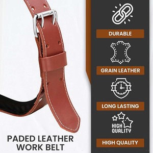 Ceinture à outils en cuir grainé de qualité supérieure, personnalisée, avec rembourrage en mousse, ceinture de travail pour hommes, construction, charpentier, électricien - Product Image 5