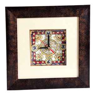 Horloge murale traditionnelle en marbre Meenakari artisanat Logo personnalisé Style Art déco chiffres romains résine matériel - Product Image 1