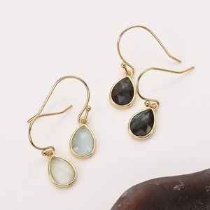 ต่างหูอัญมณีรูปหยดน้ำสีเงินสเตอร์ลิงสีทอง925สำหรับผู้หญิงเครื่องประดับแบบเจาะละเอียดออกแบบได้ตามต้องการ - Product Image 3