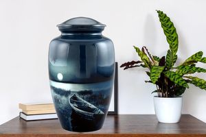 Urna de Barco con bolsa de terciopelo, urnas cruzadas para cenizas humanas, urnas decorativas conmemorativas para adultos, cremación para cenizas de adultos, tamaño personalizado - Product Image 2