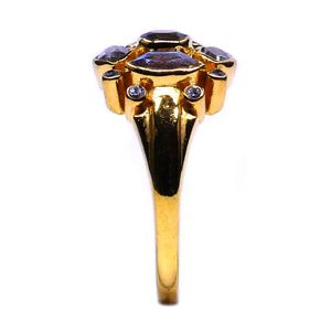 925 Sterling Silver Classic Style <b>Labradorite</b> <b>Ring</b> Gold Plated for Weddings - Product Image 6
