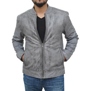 Chaqueta de cuero de piel de vaca para hombre, popular de otoño, moda informal con cuello levantado, estilo callejero, gran oferta para hombre - Product Image 1