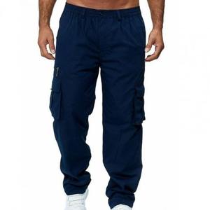 Pantalones Cargo para hombre de diseño personalizado al por mayor, ropa de calle informal con logotipo personalizado, pantalones deportivos transpirables lisos de punto de verano con bolsillos - Product Image 1