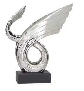 Ornement de salon moderne de style récent Sculpture en aluminium poli miroir Objets de vaisselle Sculpture décorative - Product Image 6