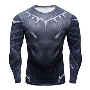 Venta directa de fábrica, camisa de compresión Rash Guard Unisex para hombre, tela de sublimación SPF, ropa transpirable de manga corta para niños - Product Image 5