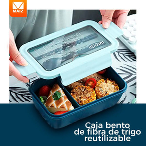 <b>Lunch</b> <b>Box</b> Container with Dividers and Cutlery, Portable - Assorted Colors - Product Image 2