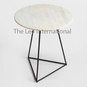 Mesa auxiliar de diseño Coral, muebles modernos para el hogar de forma redonda, mesa auxiliar de aluminio, pares de 2 chapados en oro - Product Image 3