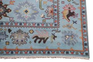 Traditional Hand Knotted Blue Oushak Turkish Knot <b>Rug</b> Large Area <b>Vintage</b> Antique Wool for Living Room Bedroom Dining Hall - Product Image 4