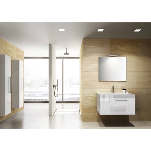 KIO 90 CM Wall-Hung Bathroom Cabinet with Washbasin and <b>Mirror</b> Bath Supplies - Product Image 6