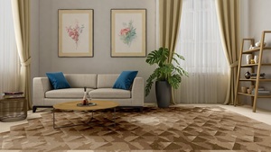 Juego de alfombras ecológicas de estilo persa de lana anudada a mano de alta calidad, diseño de patrón abstracto - Product Image 4