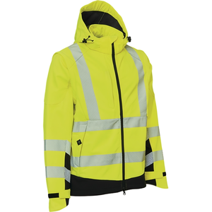 Veste de sécurité réfléchissante haute visibilité jaune/noir taille L Softshell ELKA RAINWEAR - Product Image 2