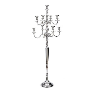 Candélabre plaqué argent tendance classique pour la décoration de mariage dernier support de Table ornement exquis pour hôtel et fête à la maison - Product Image 4