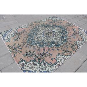 Alfombra Grande Vintage de 5.9x7.9 pies (180x242 cm), Alfombra Persa de Lana Azul Turca - Product Image 3