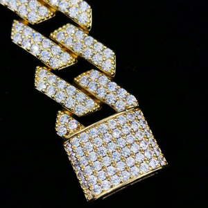 <b>Top</b> Garde Hip Hop Miami Bracelet New Design 925 Sterling <b>Silver</b> Lock Cuban Link Lab Grown Diamond Fine Chain & Link Bracelets - Product Image 6