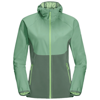 Veste coupe-vent respirante en softshell pour femmes, à capuche, vêtements de pluie pour les activités de plein air par temps variable, pour la randonnée et les voyages, OEM personnalisé