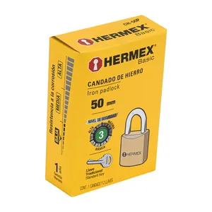 Scatola di 12 lucchetti in ferro con chiave color ottone 50 mm Short ad alta sicurezza antifurto impermeabile in acciaio inossidabile - Product Image 3