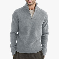 Oem design de logo personnalisé pour hommes épaissi nouveau manteau à col zippé mi-haut épaissi pull en laine veste chaude