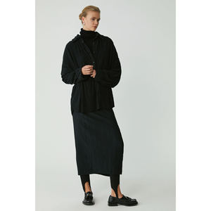 ETHIQUET Suen Women's Ribbed Look Oversize Wide Cut Buttoned Plus Size <b>Shirt</b> - Product Image 2