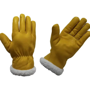 Guantes de soldadura de cuero de vaca al por mayor guante de soldadura reforzado con Palma, guante de trabajo de cuero resistente al corte y al calor proveedor - Product Image 2