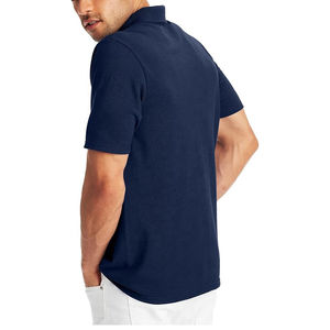 Polo pour homme personnalisé à manches courtes de luxe en coton avec broderie – Fournisseur OEM - Product Image 2
