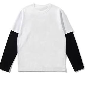 Streetwear personnalisé en détresse T-shirt à manches longues pour hommes 100% coton délavé à l'acide Boxy Double couche imprimé T-shirt coupe ample - Product Image 1