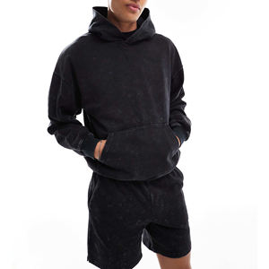 Streetwear décontracté à la mode hommes sweats à capuche et shorts ensemble tissu respirant confortable Options sur mesure pour l'été - Product Image 1